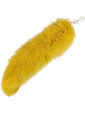 Women's Yellow Pendant Cosplay Costume Halloween Furry Tails Keychain Handbag